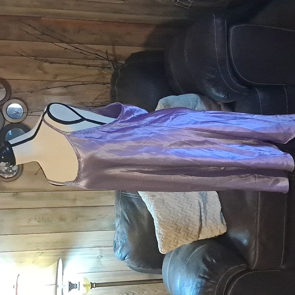 Gilligan & O'Malley Lavender Satin Chemise Slip Dress Date Night - Picture 3 of 7